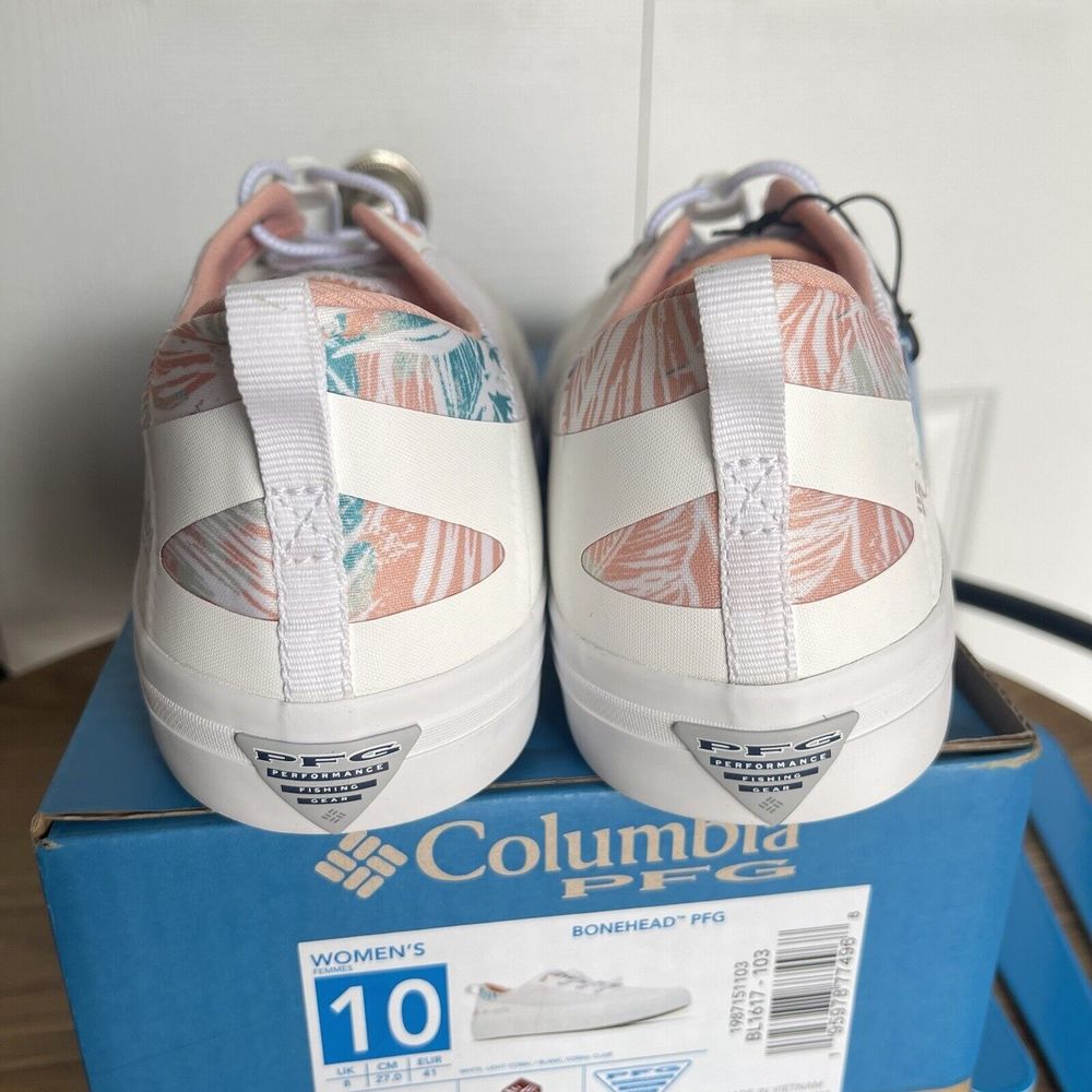 Columbia Women Water Boat Shoes Sneaker Size 10 White PFG Bonehead NEW - Picture 4 of 16